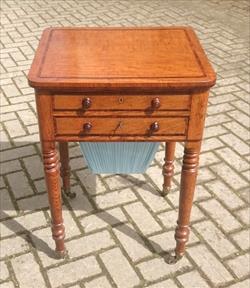 Oak and rosewood antique sewing table.jpg